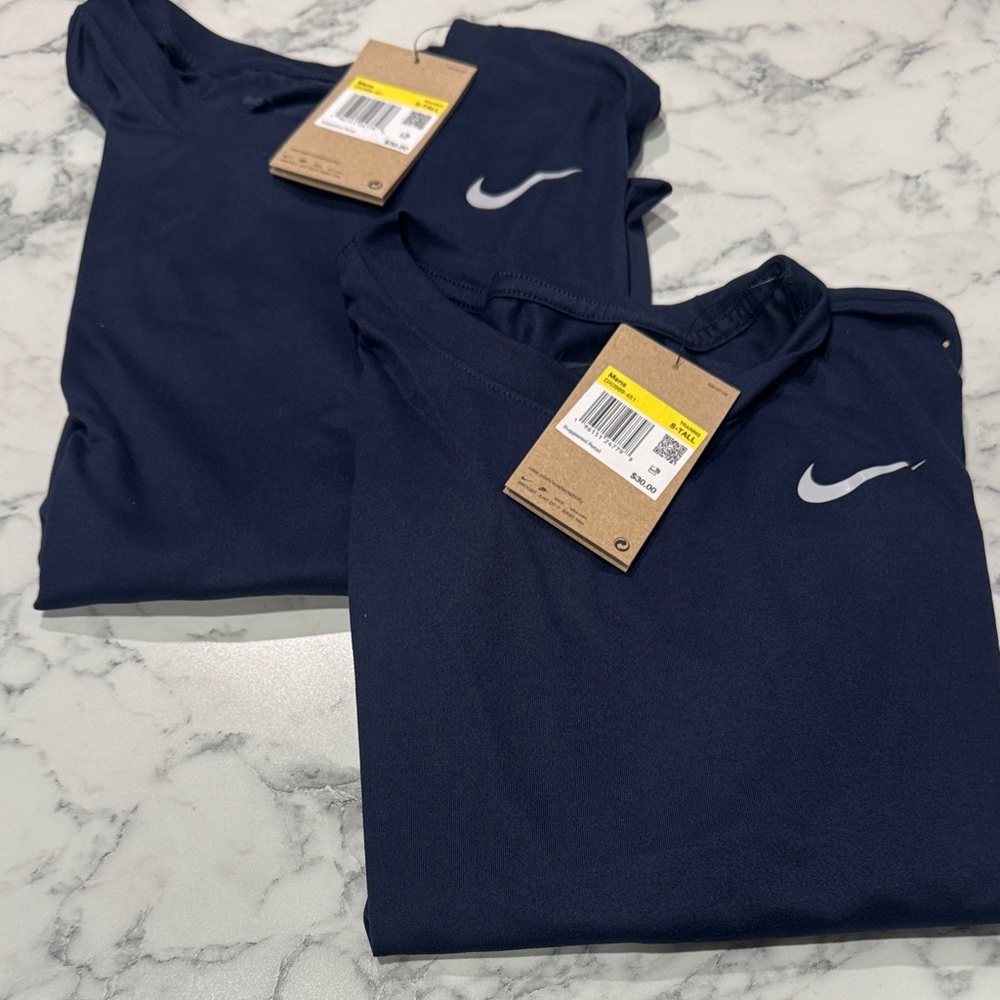 Nike Dark Blue T-Shirts with White Swoosh